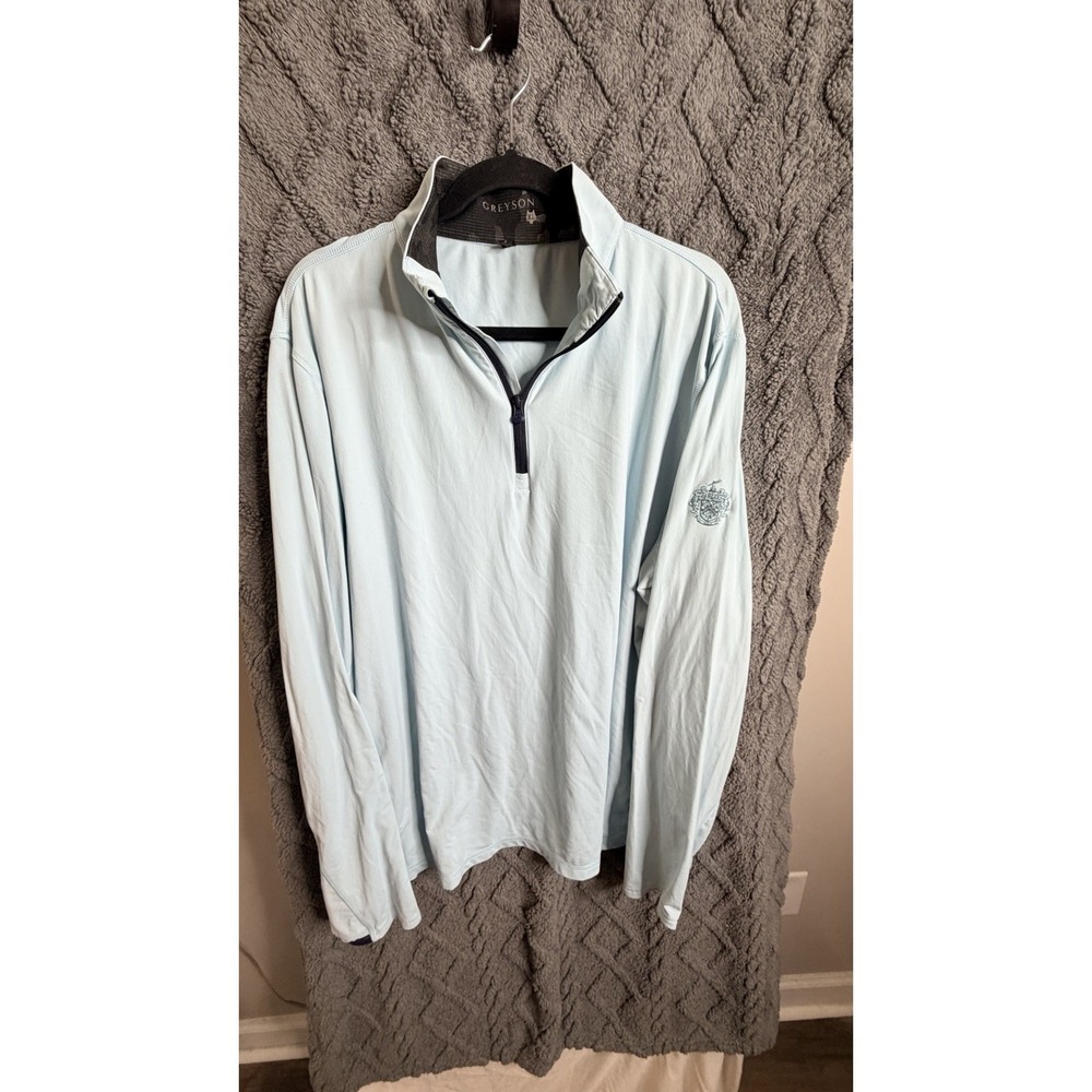 Greyson 1/4 Zip Tate Pullover Light Wolf Teal Italian Golf Jacket Branded XL